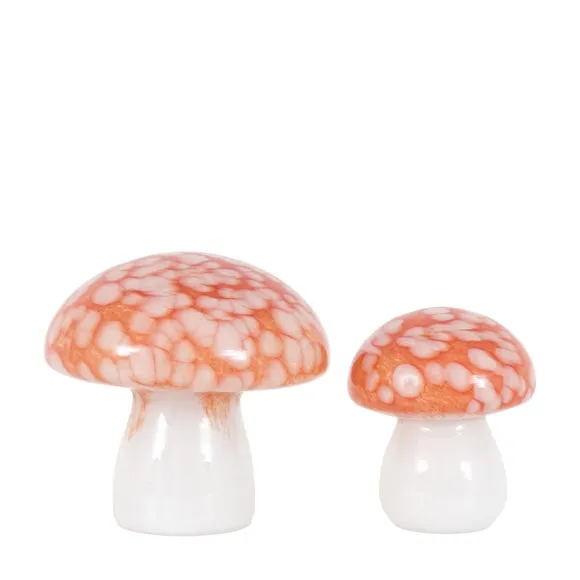 Cedar & Sage Set of 2 Confetti Glass Mushroom Ornaments 5