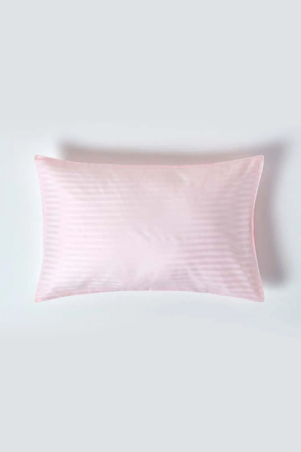 Homescapes Egyptian Cotton Satin Stripe Housewife Pillowcase 330 TC in Pink 1
