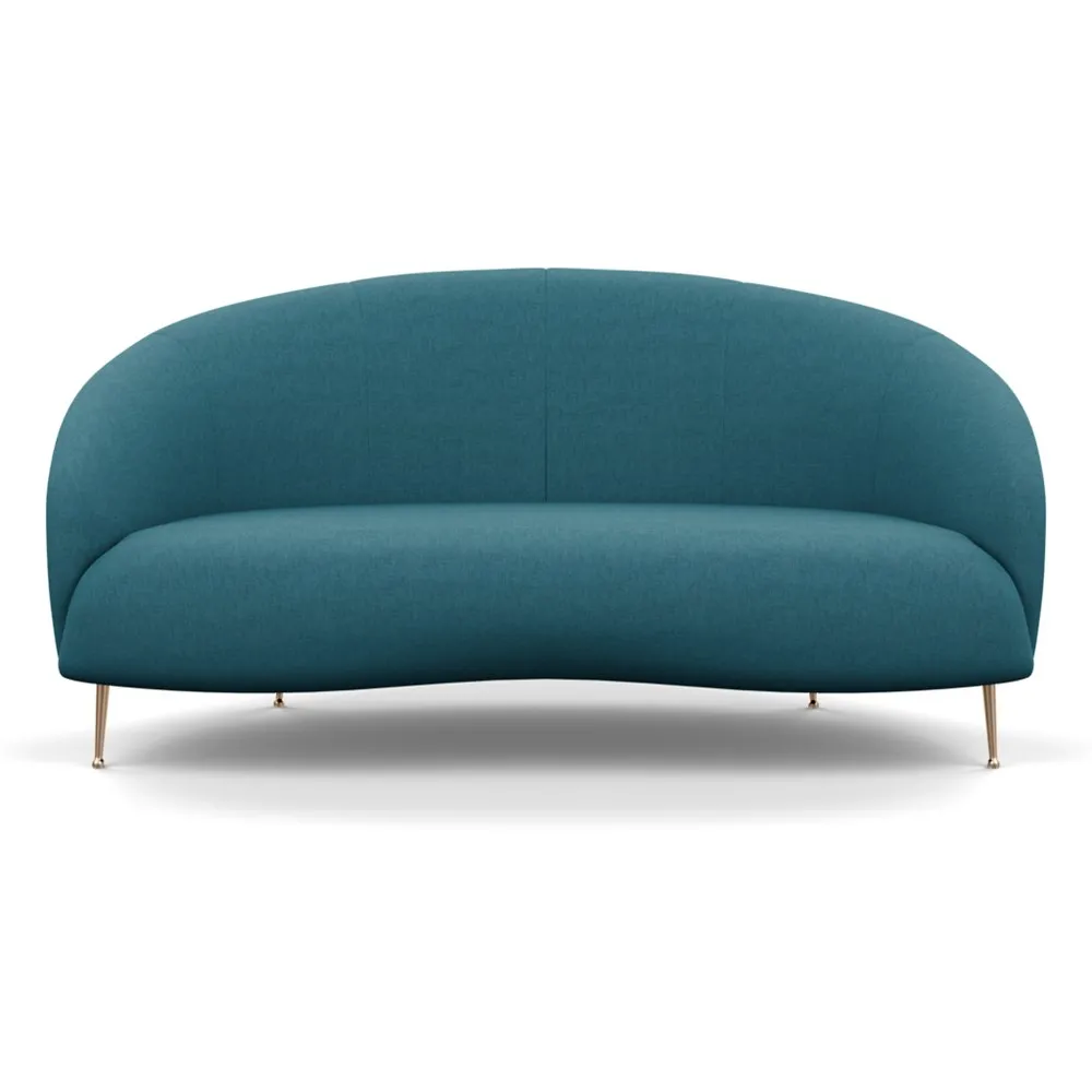 Heal's Bloomsbury 2 Seater Sofa Brushed Cotton Cadet Brass Feet