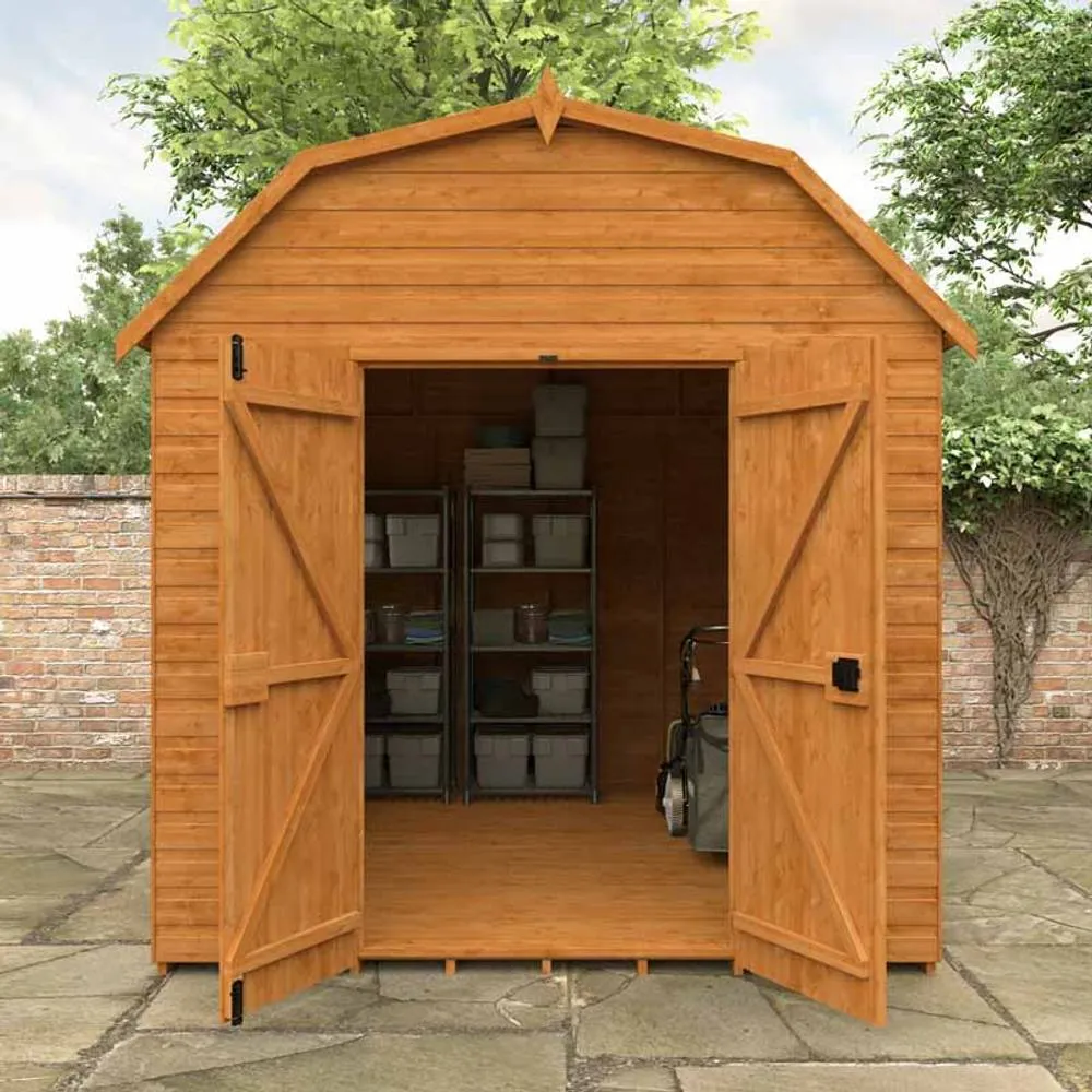 Buttercup Farm 10 x 8 Feet Barn 12mm Shed - Solid Wood/Softwood/Pine in Burnt Orange 3