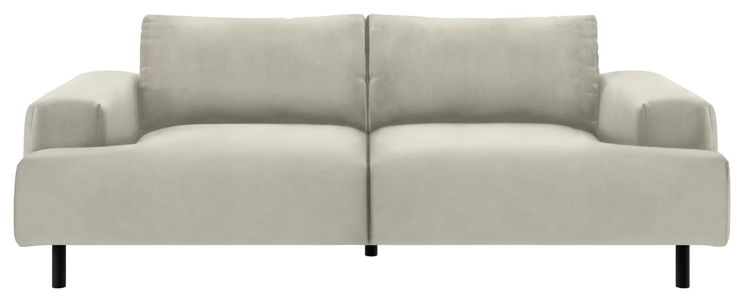 Habitat Julien 3 Seater Velvet Sofa - Natural