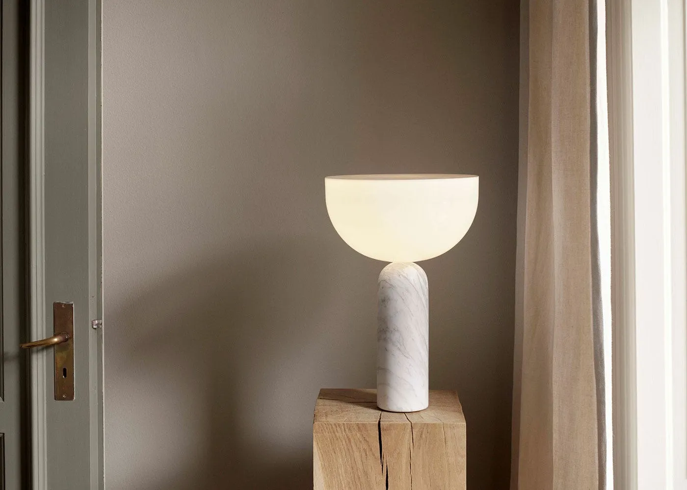 New Works Kizu Table Lamp Rosso Levanto Marble Small 3