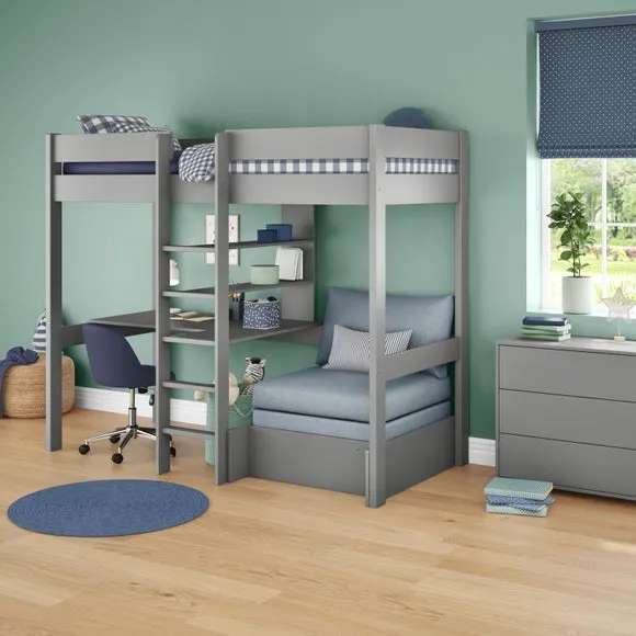Uno Highsleeper With Chair Bed And Cushion Set Pine 3