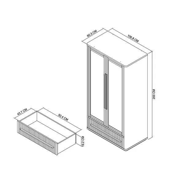 Bentley Designs Vega Knotty Oak Double Wardrobe 6