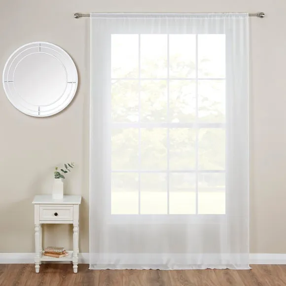 Faux Silk Slot Top Voile Panel 4