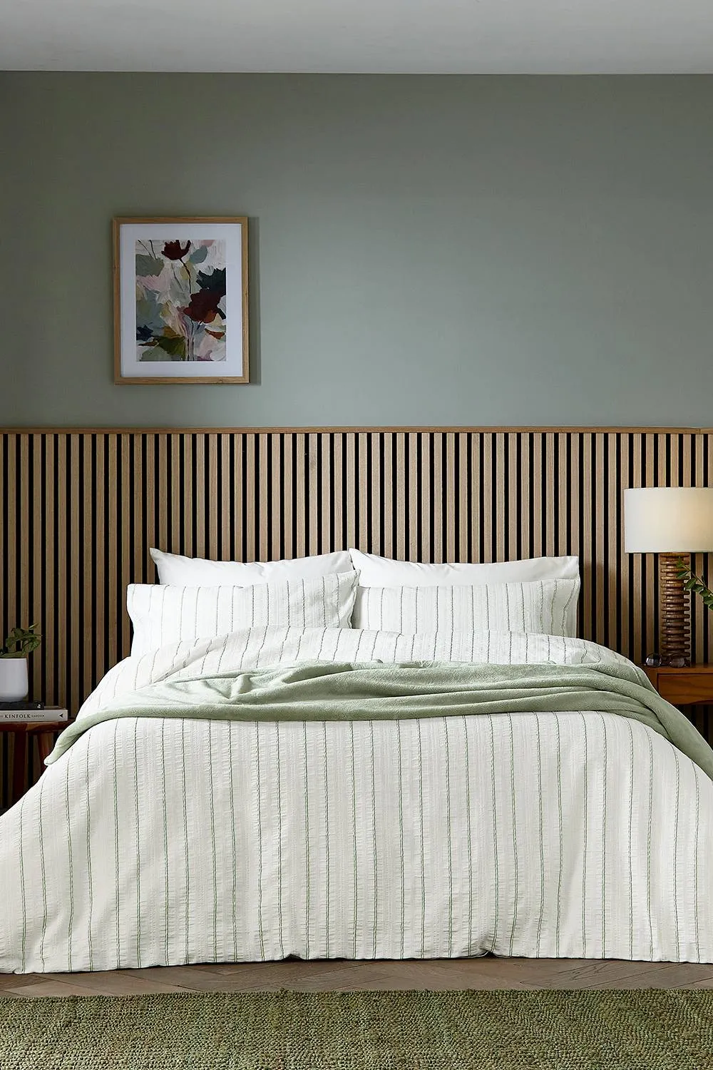 Helena Springfield 'Waffle Stripe' Duvet Cover Set in Soft White 1