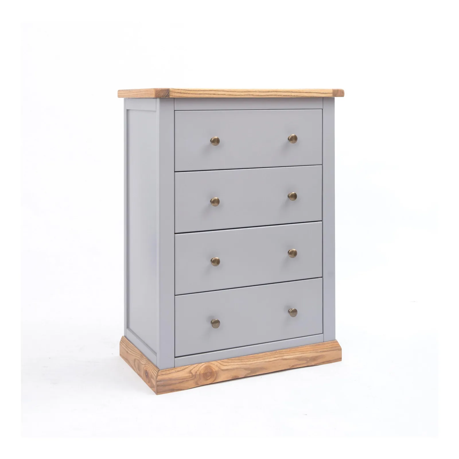Cabinet Bits Bicarri 4 Drawer Chest of Drawers Brass Knob in Grey 2