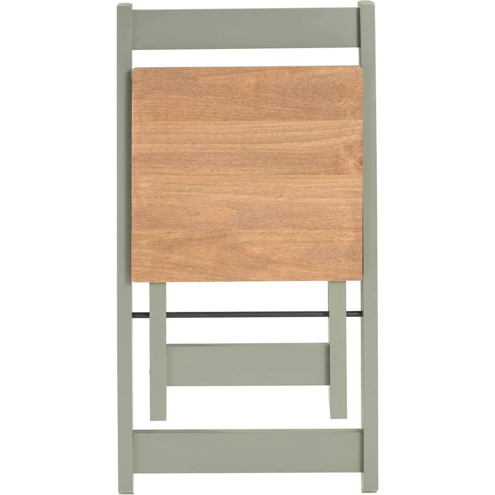 Seconique Santos Folding Chair (Box of 2) Green/Distressed Waxed Pine in Green 4