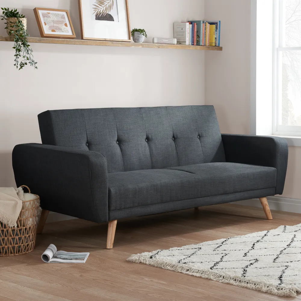 Farrow - 3 Seater Sofa Bed - Grey - Fabric - Happy Beds 1