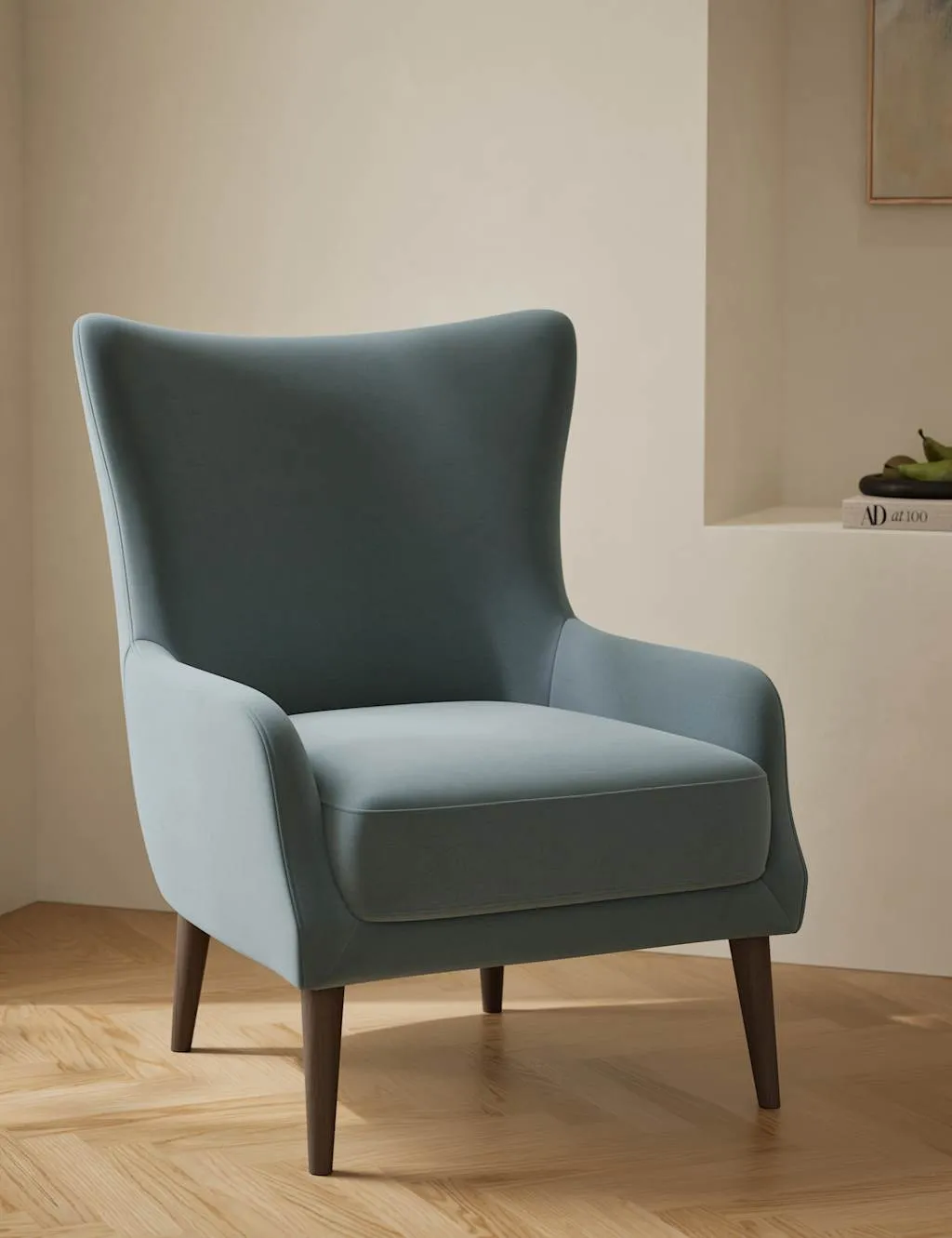 Gallery Direct Harriet Velvet Accent Chair Light Blue