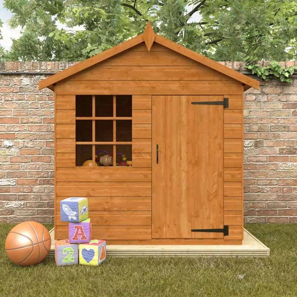 Buttercup Farm 3 x 5 Feet Den 12mm Shed - Solid Wood/Softwood/Pine in Burnt Orange 2