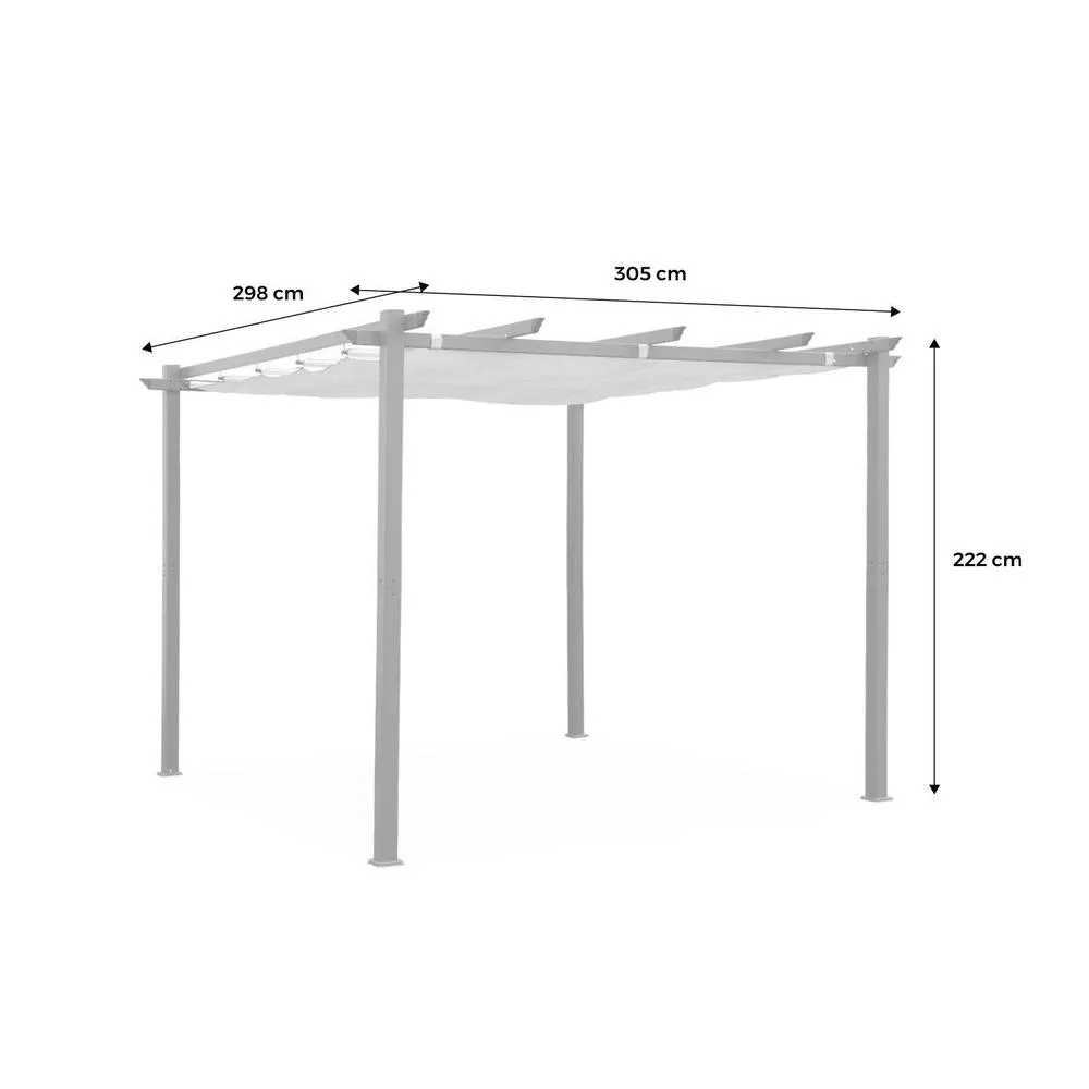 sweeek 3x3m Isla pergola roof cover in Grey 5