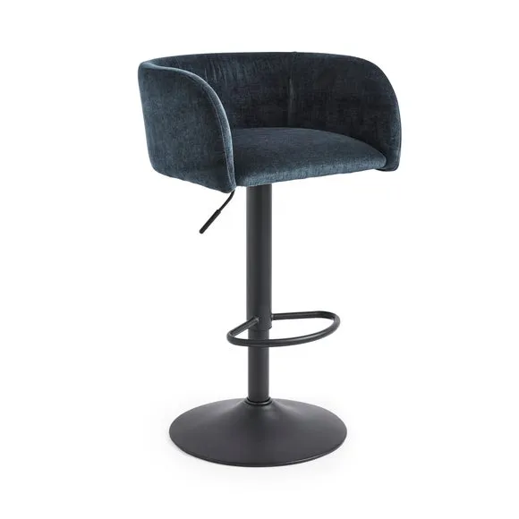 Talullua Height Adjustable Bar Stool, Luxe Chenille 5