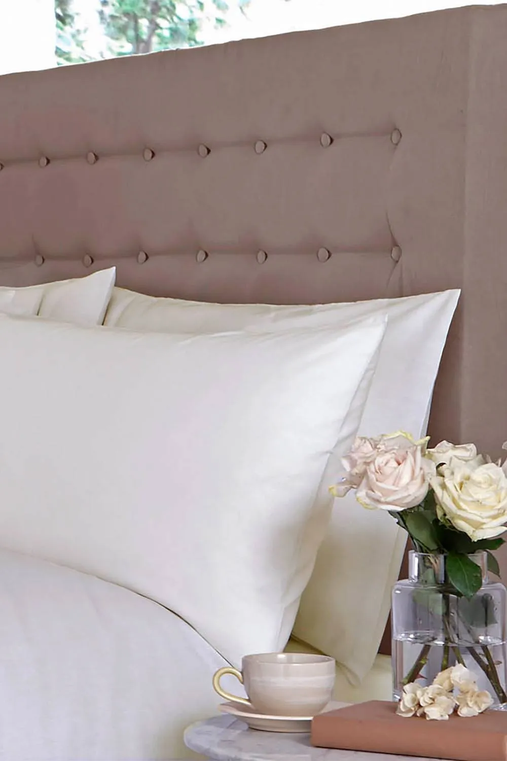 Martex Ivory Bolster Pillowcase Cotton Percale - Sestina 100% Cotton Bolster