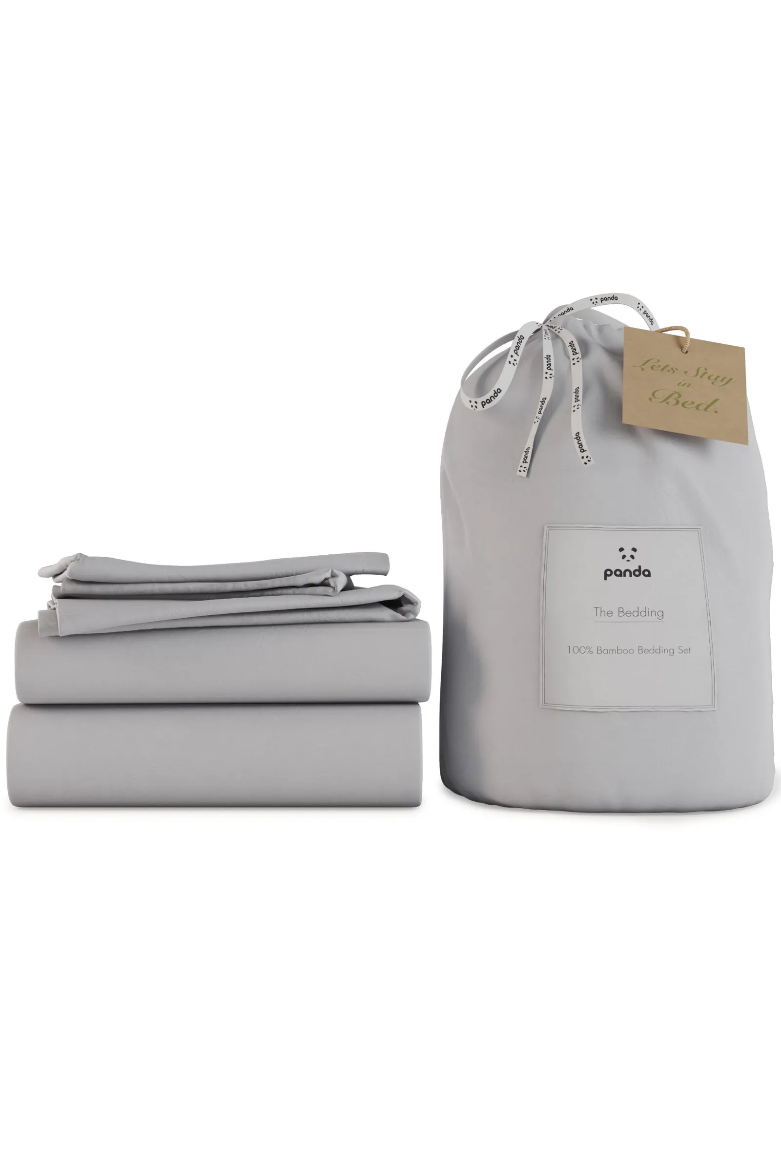 Panda London 100% Bamboo Complete Bedding Set in Mid Grey 2