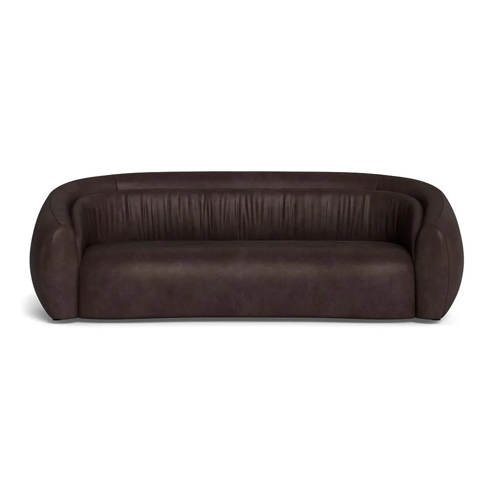 Heal's Flora 4 Seater Sofa Heritage Leather Dark Walnut 2069 1