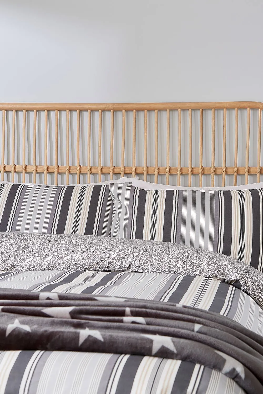 Helena Springfield 'Beach House Stripe' Cotton Duvet Cover Set in Grey 2