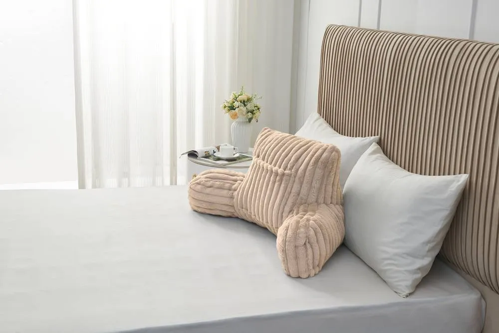 GAVENO CAVAILIA Super Comfy Ribbed Warm Cuddle Cushion in Beige 5