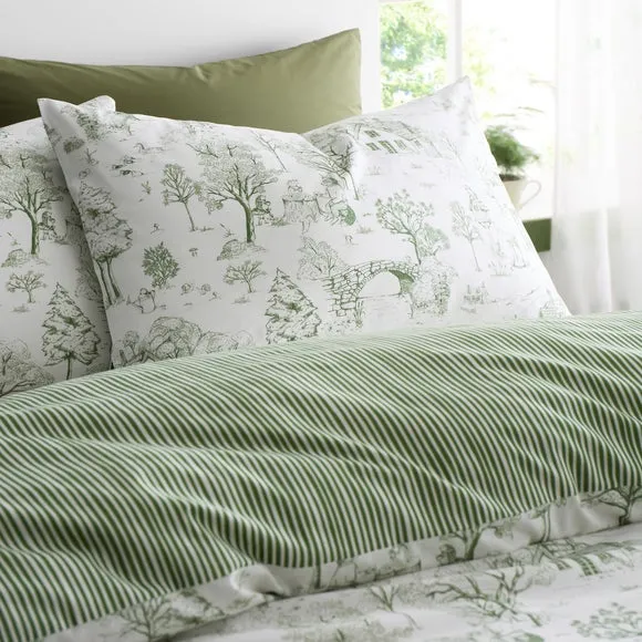 Fusion Woodland Toile Polycotton Duvet Cover & Pillowcase Set 4