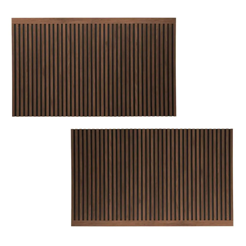 sweeek Headboard with decorative wood slats 160cm in Dark Brown 3