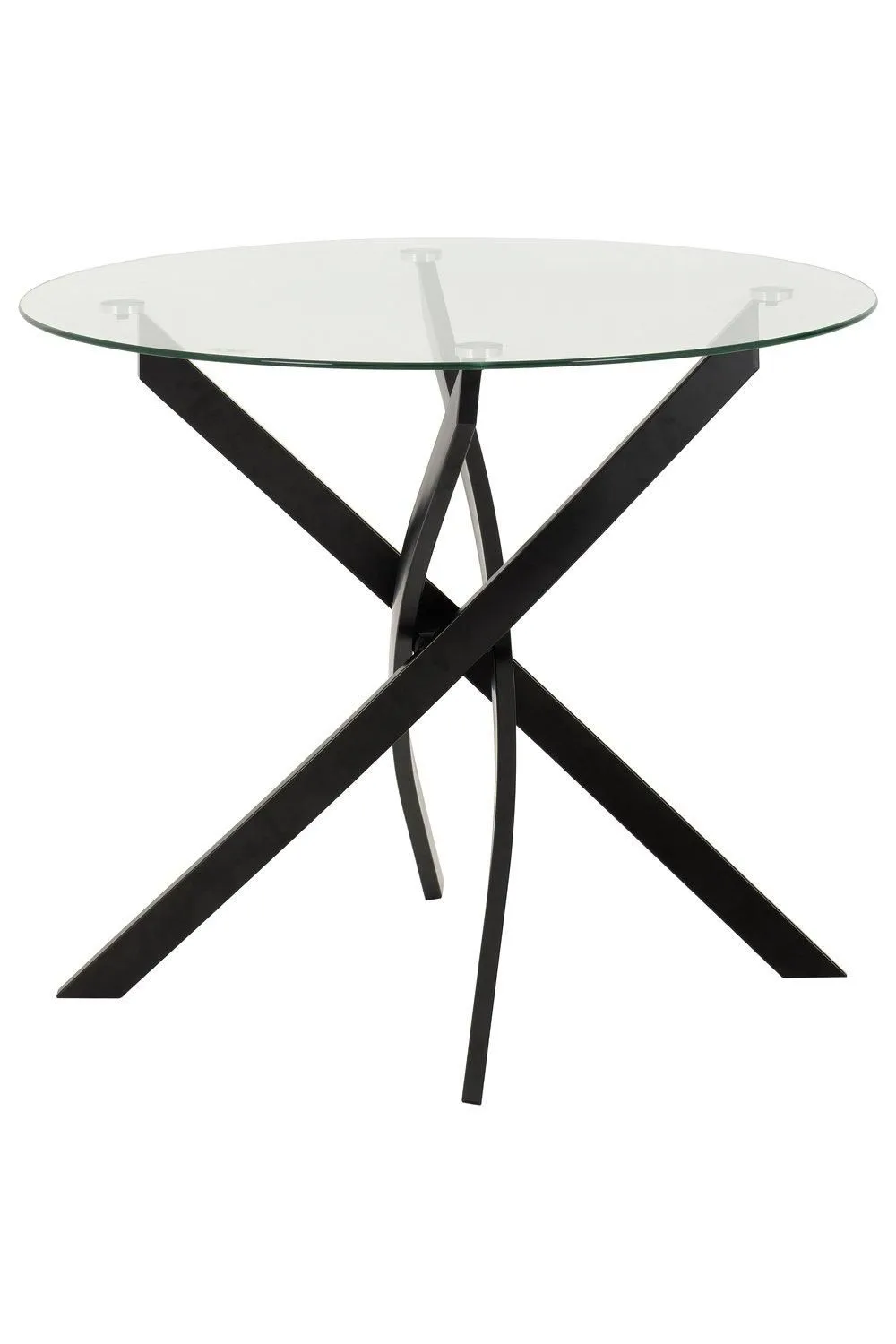 Seconique Sheldon Round Glass Top Dining Table in Clear 2