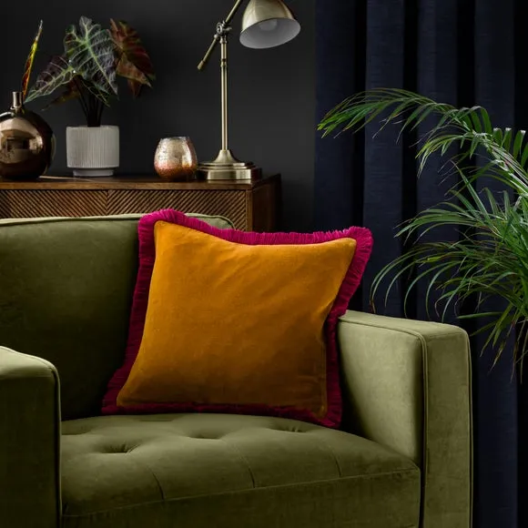 Clara Contrast Fringe Square Cushion Cover 1