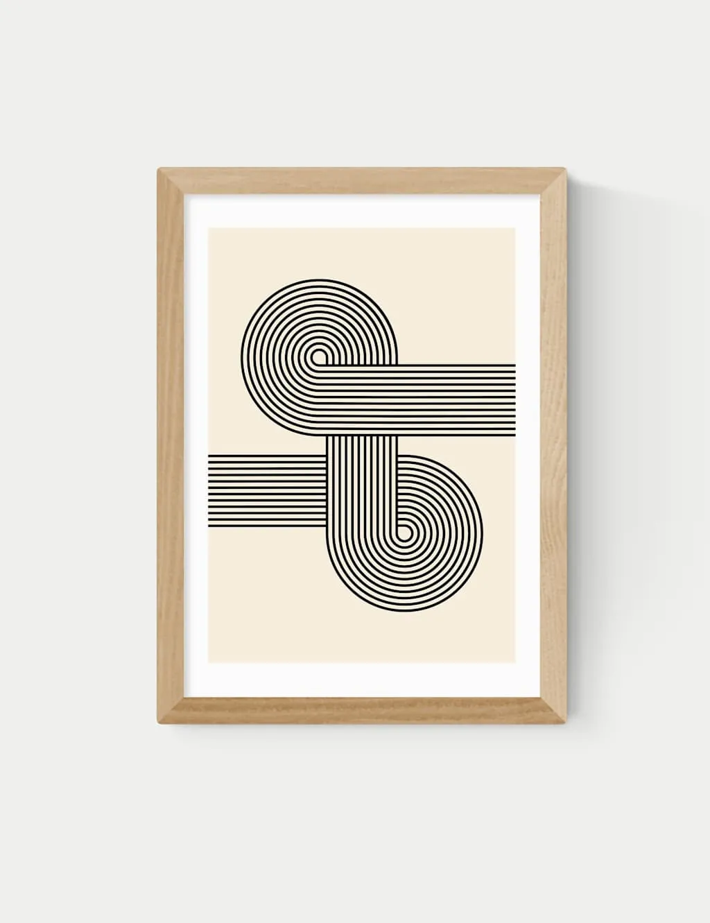East End Prints Retro Waves Abstract Framed Art Natural