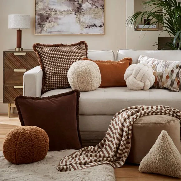 Fringed Cotton Velvet Cushion 5