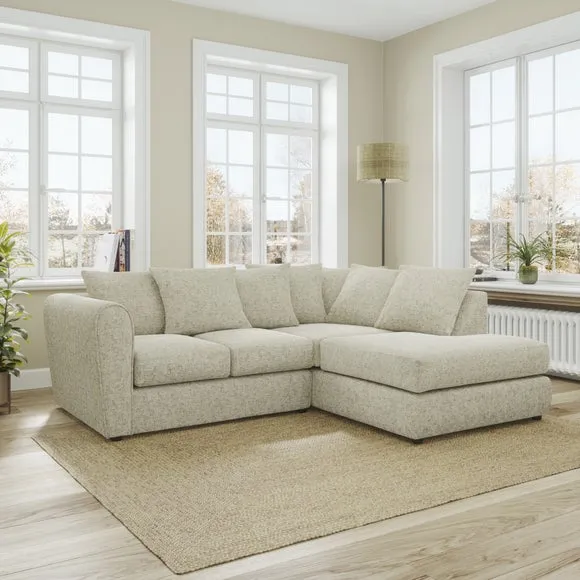 Blake Curved Arm Chunky Chenille Corner Chaise Sofa 1