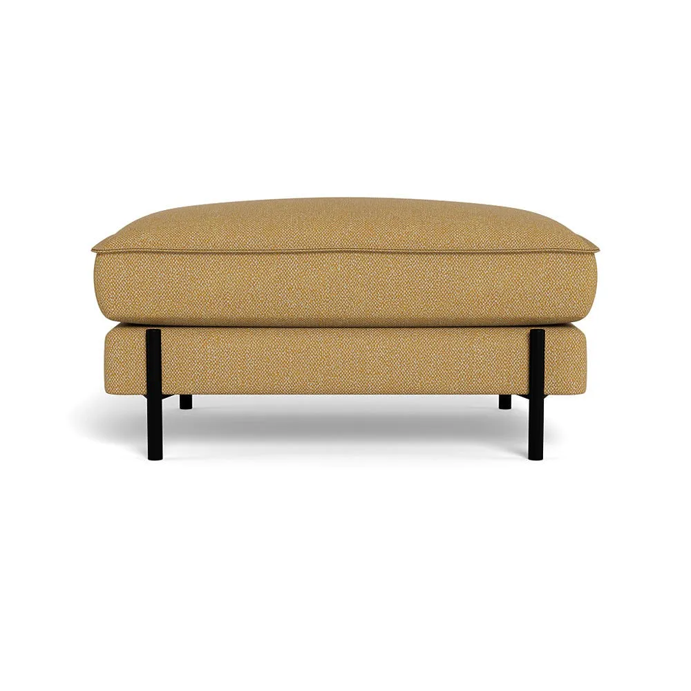 Heal's Tortona Footstool Boucle Tweed Citrine Black Feet 1