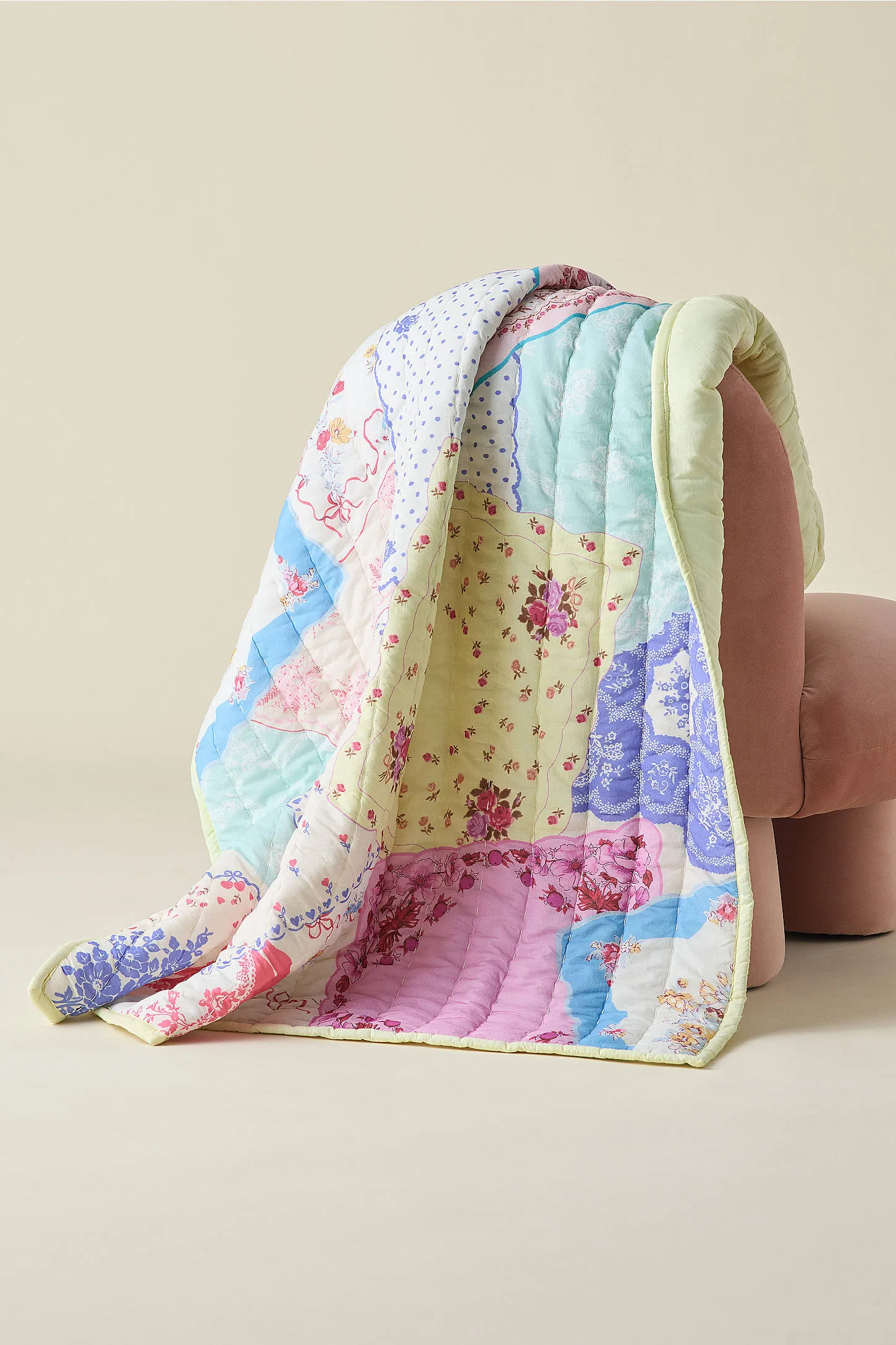 Hankie Patchwork Quilted Throw 2