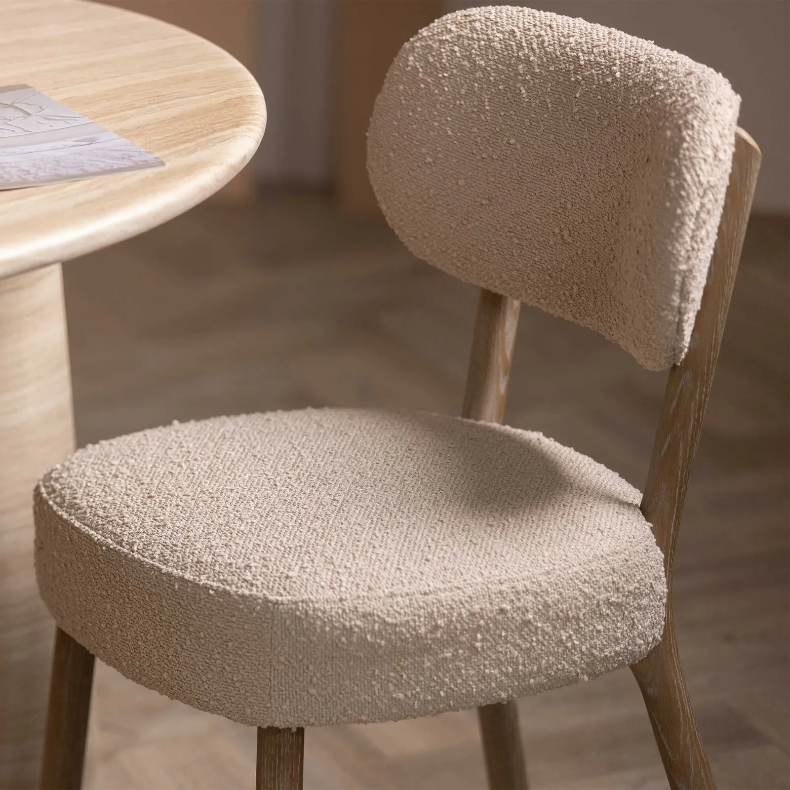 Dove Dining Chair, Neutral Boucle | Barker & Stonehouse 6