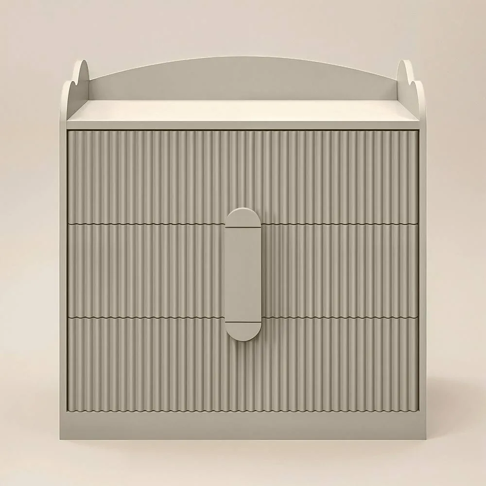 Flair Calista Ribbed Chest of 3 Drawers in Beige 5