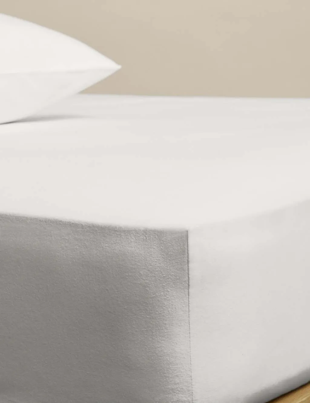 M&S Pure Cotton Brushed Fitted Sheet Dove