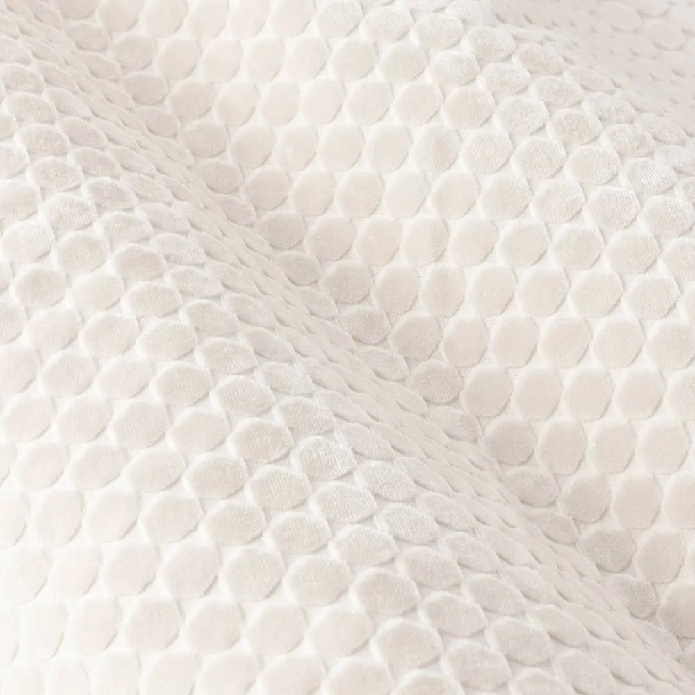 Paoletti Neptune Fully Lined Velvet Eyelet Curtain Pair in Ivory 6