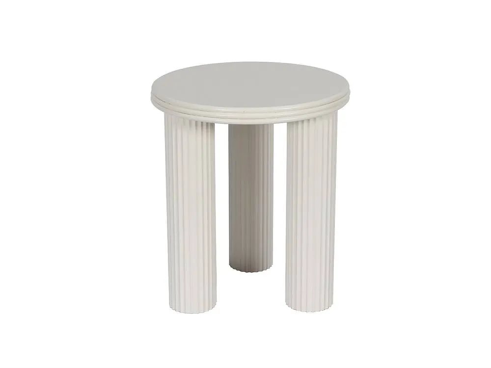 Vente-unique Metal Side Table - H45 Cm - Cream - RAVOKA 2