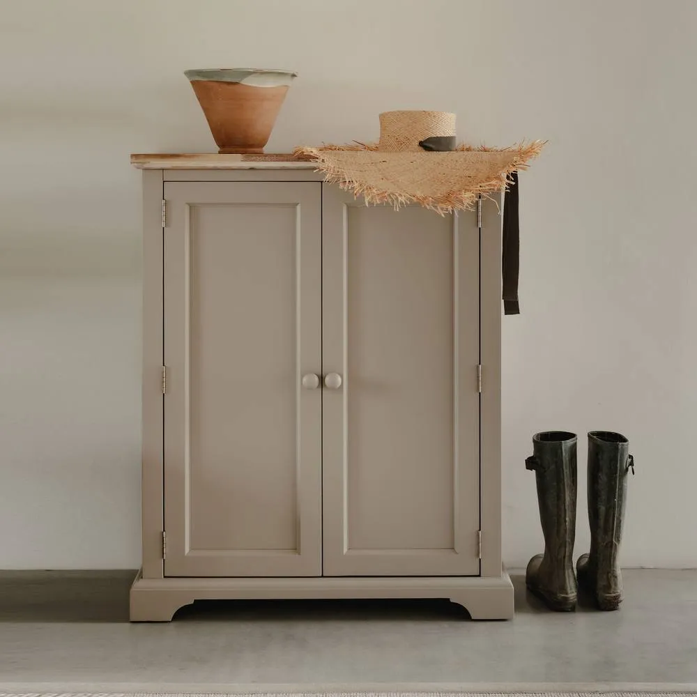 Statement Furniture Florence Shoe Storage Cabinet Wooden Shoe Rack in Taupe 2