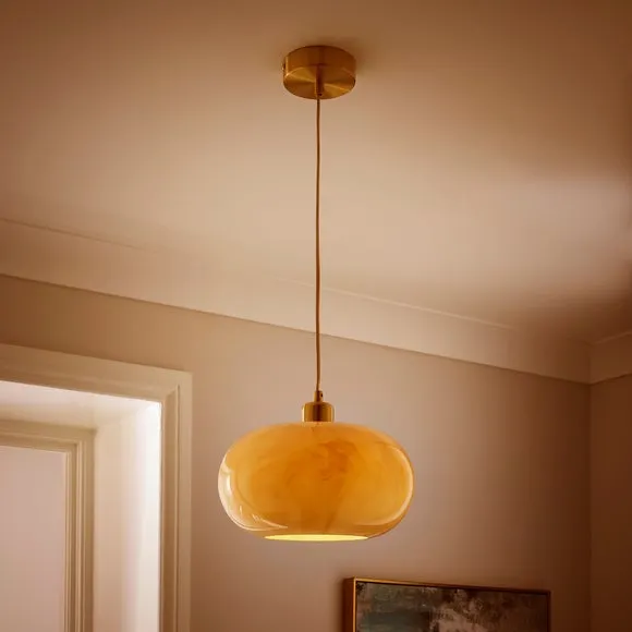 Lacey Alabaster Gold Pendant Light 2