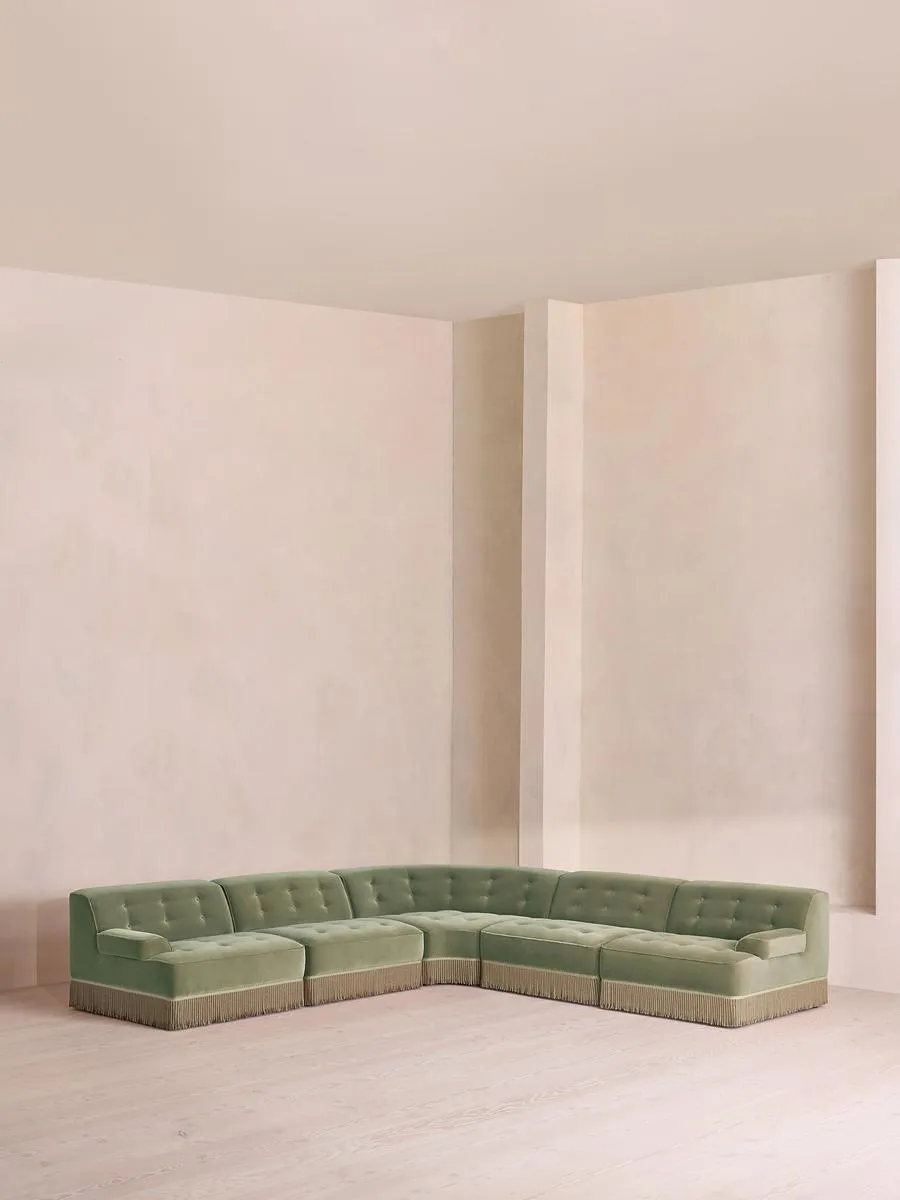 Elowen Modular Sofa, Corner Sofa, Velvet, Seafoam