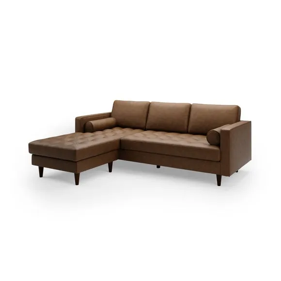 Zoe Faux Leather Corner Chaise 2