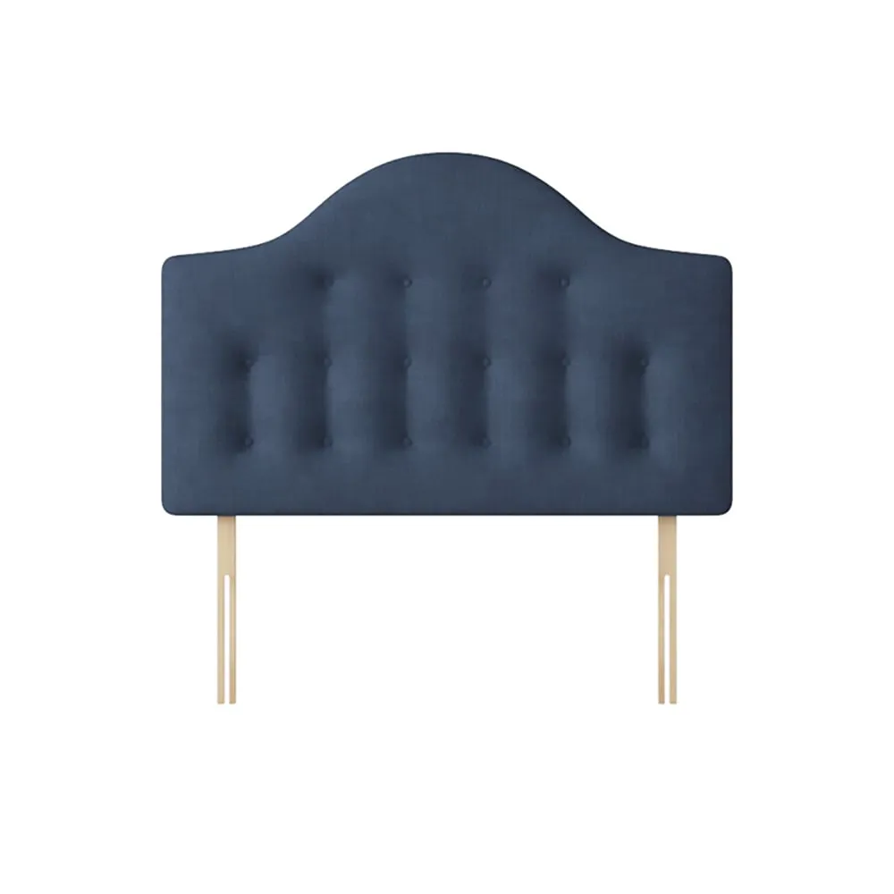 Victor - Small Single - Buttoned Headboard - Dark Blue - Fabric - 2ft6 - Happy Beds 1