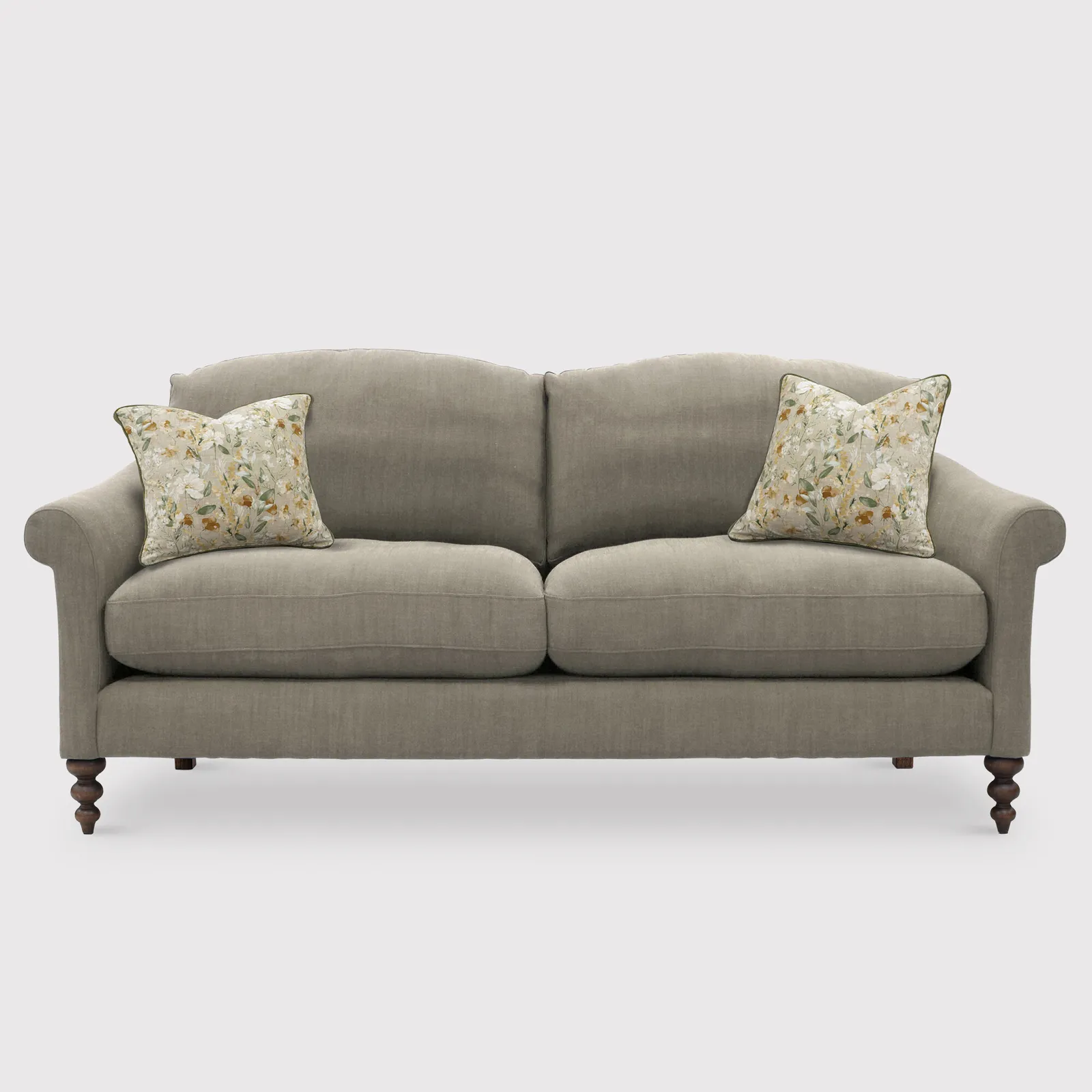 English Heritage Clover 26 Medium Sofa With Pre Set Scatters, Grey | Barker & Stonehouse 1