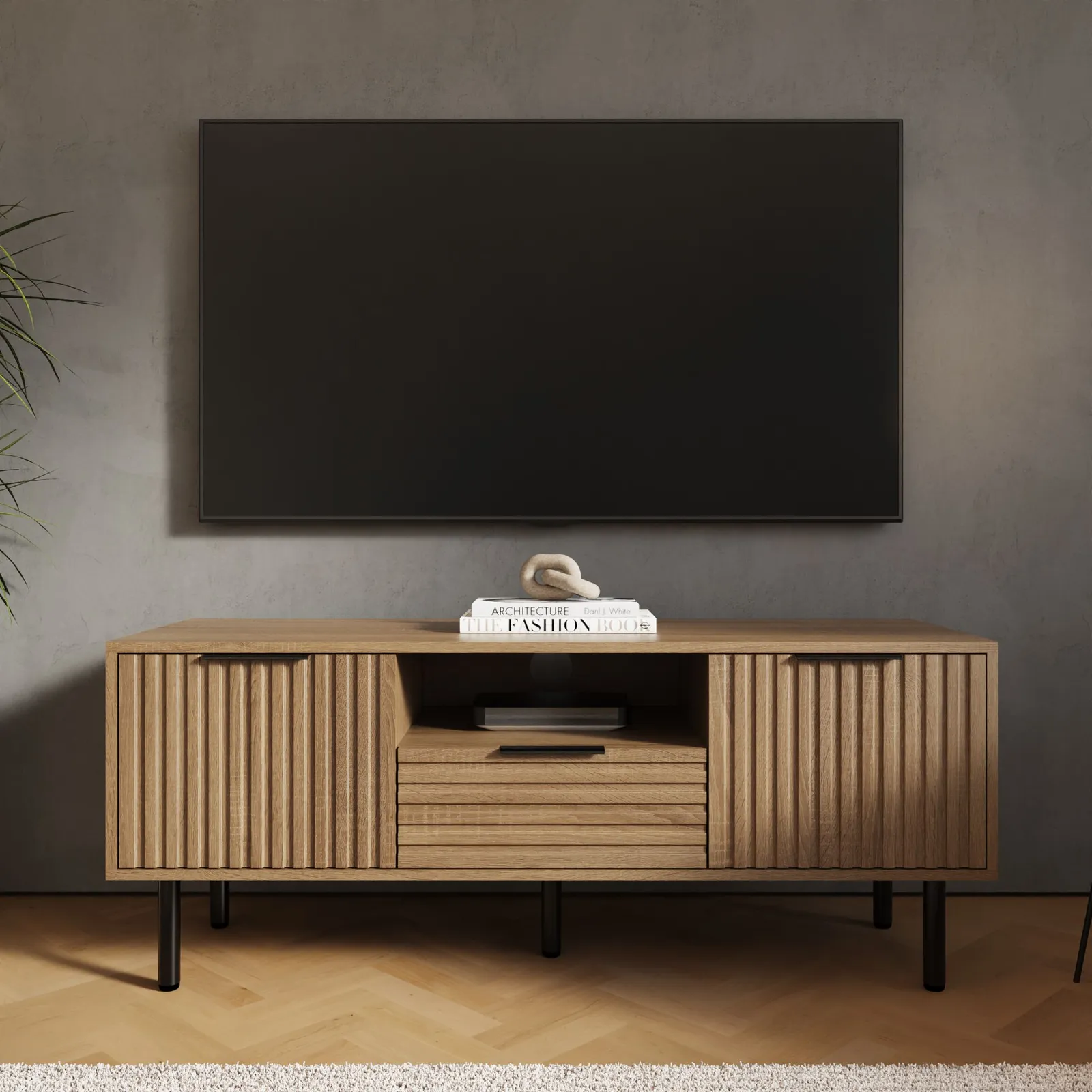 GFW Nervata TV Unit in Light Oak