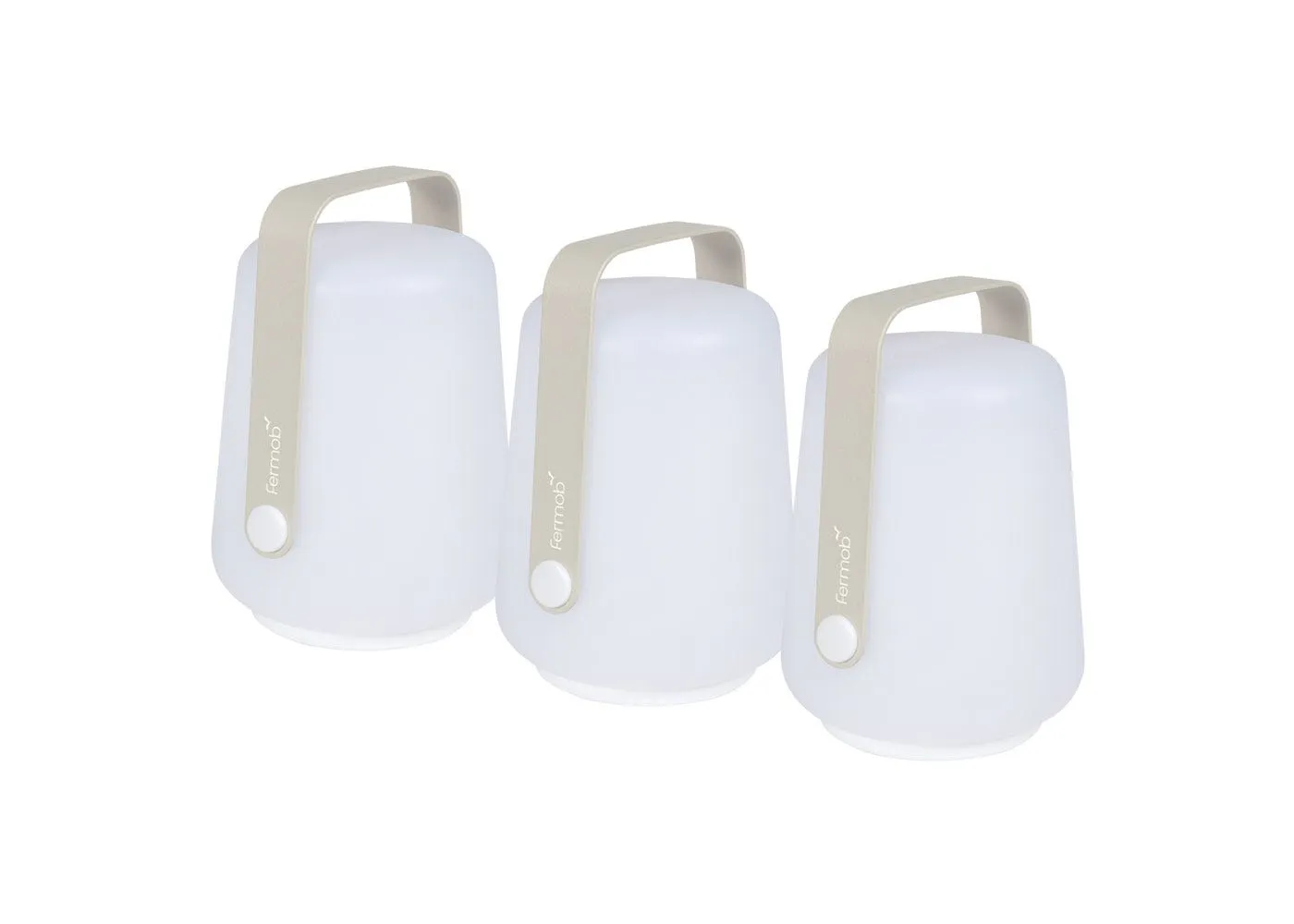 Fermob Balad LED Outdoor Set of 3 Table Lamps Clay Grey Small