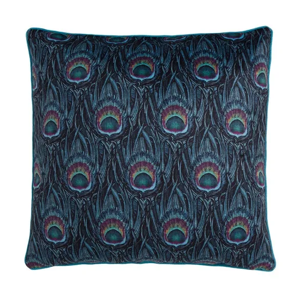 Laurence Llewelyn-Bowen Dandy Peacock Jacquard Square Filled Cushion 3