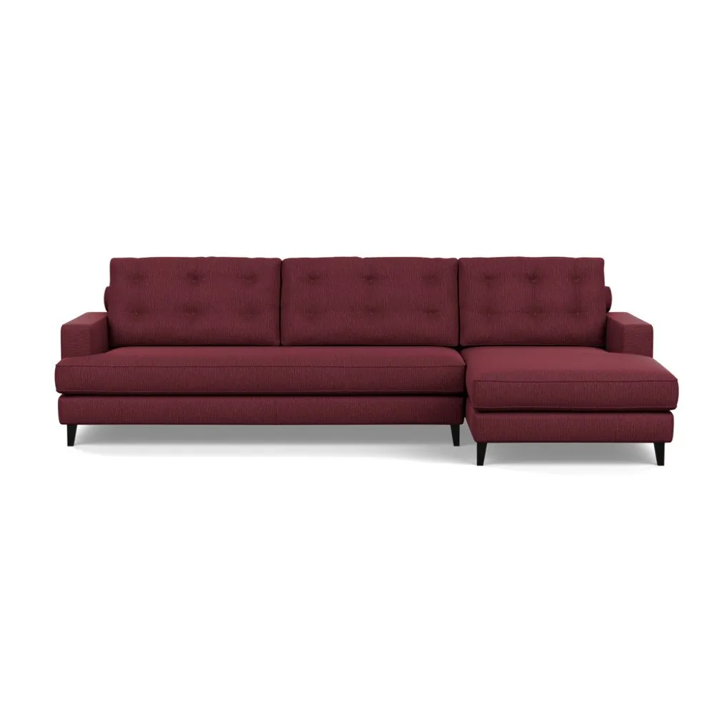 Heal's Mistral Right Hand Facing Corner Sofa Smart Linen Mix Maroon Black