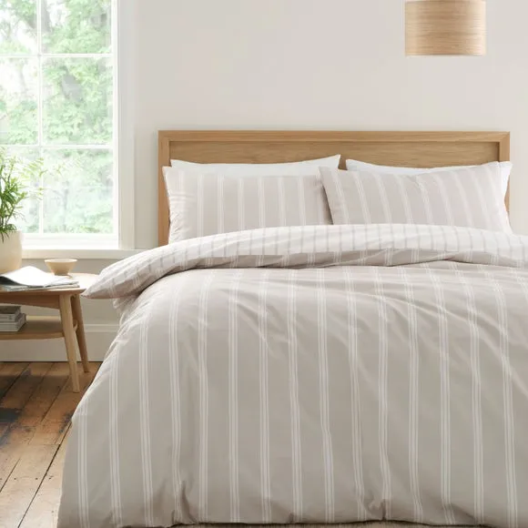 Bianca Ashford Stripe 100% Cotton Reversible Duvet Cover & Pillowcase Set 3