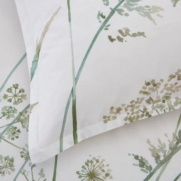 Dorma Purity Meadow Power Green 100% Cotton Oxford Pillowcase Pair 3
