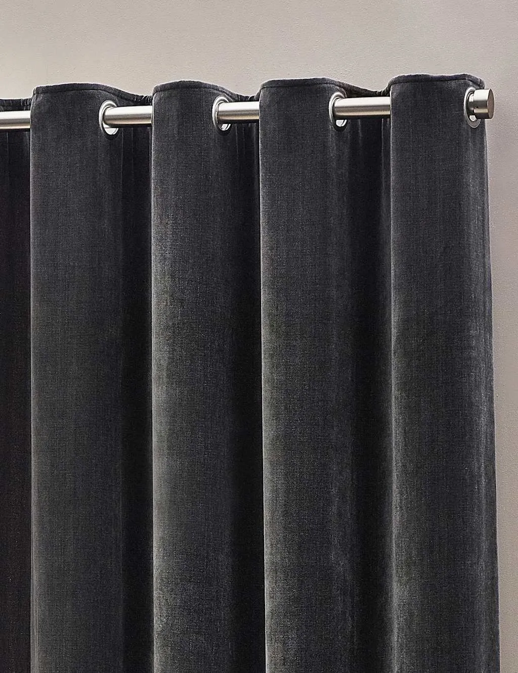 YARD Chenille Blackout Pencil Pleat Curtains Charcoal