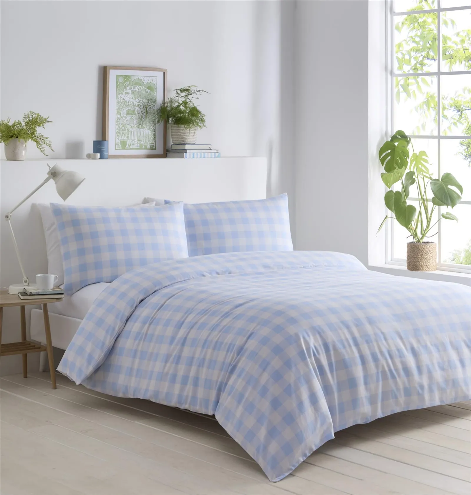 Portfolio Living Gingham Duvet Cover Set in Blue